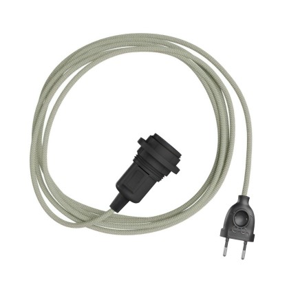 Snake Zig-Zag Plug-in lamp met Zig-Zag effect textielsnoer incl. lamphouder voor lampenkap - - RD72