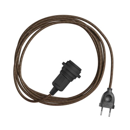 Snake Zig-Zag Plug-in lamp met Zig-Zag effect textielsnoer incl. lamphouder voor lampenkap - - RZ24