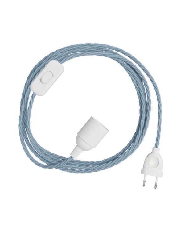 SnakeBis Twisted - Verlichtingssnoer met lamphouder en gedraaide textiel kabel