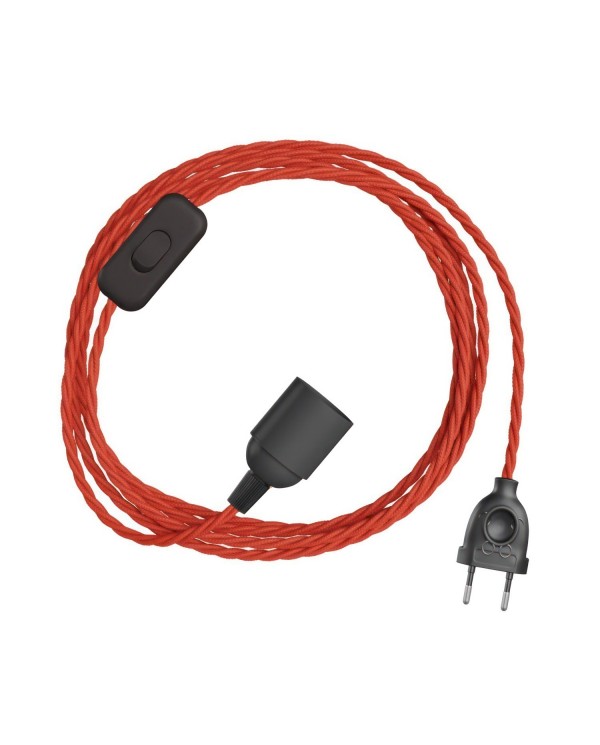 SnakeBis Twisted - Verlichtingssnoer met lamphouder en gedraaide textiel kabel