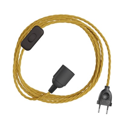 SnakeBis Twisted - Verlichtingssnoer met lamphouder en gedraaide textiel kabel - TM25