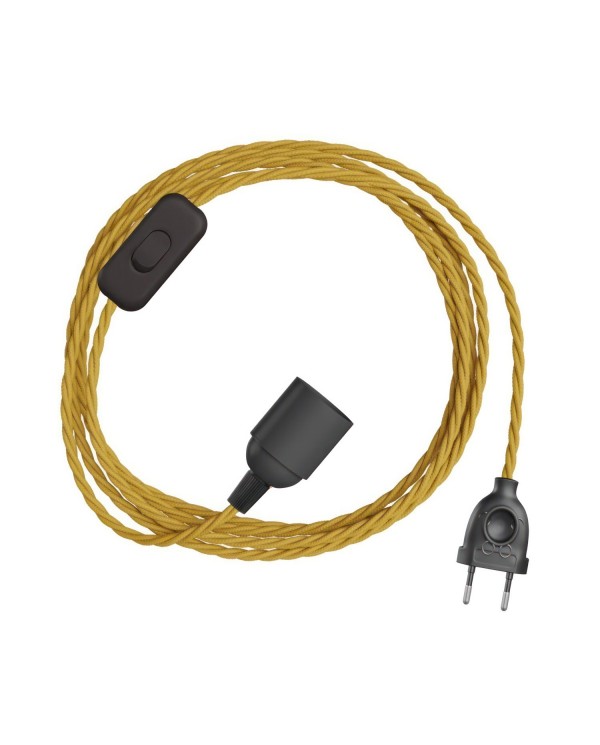 SnakeBis Twisted - Verlichtingssnoer met lamphouder en gedraaide textiel kabel