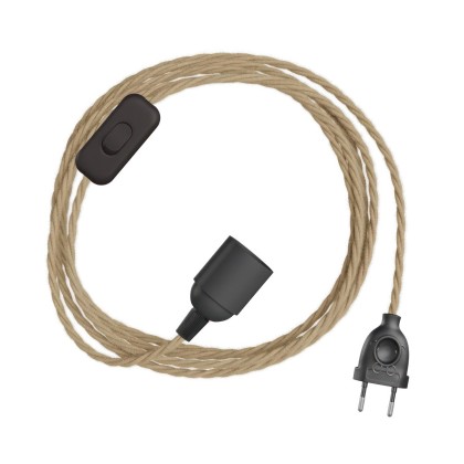 SnakeBis Twisted - Verlichtingssnoer met lamphouder en gedraaide textiel kabel - TN06