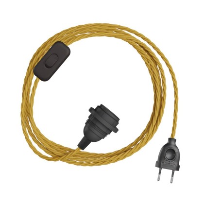 SnakeBis Twisted voor lampenkap - Verlichtingssnoer met lamphouder en gedraaide textiel kabel - TM25