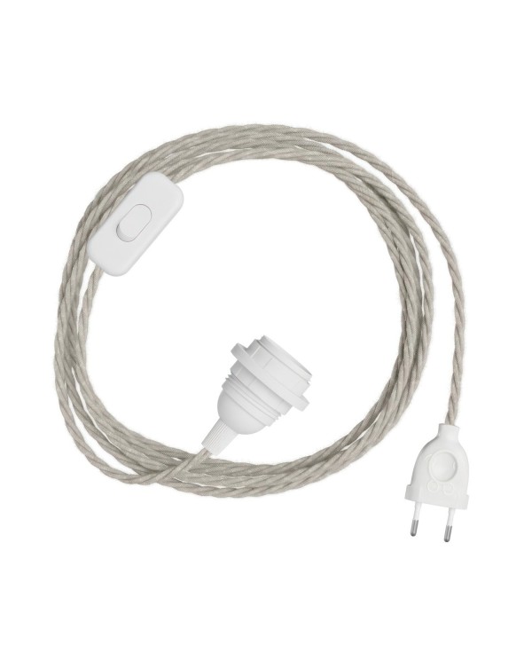 SnakeBis Twisted pour abat-jour- Câblage avec douille et câble textile tressé