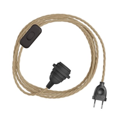 SnakeBis Twisted voor lampenkap - Verlichtingssnoer met lamphouder en gedraaide textiel kabel - TN06