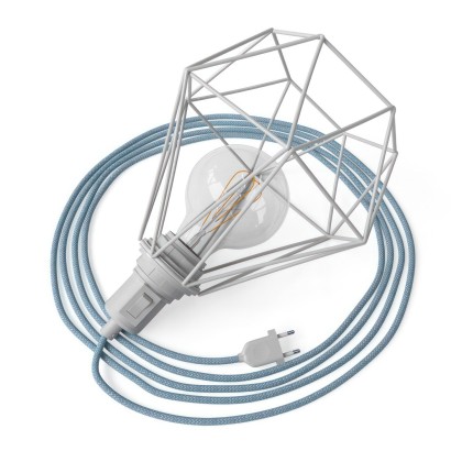 Table Snake - Lampe plug-in avec douille et cage Diamond - Blanc