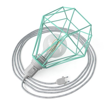 Table Snake - Lampe plug-in avec douille et cage Diamond - Turquoise