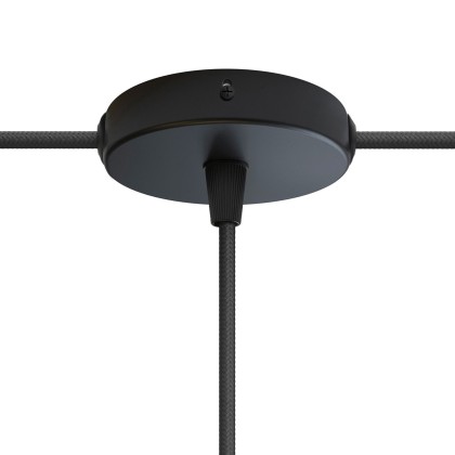 Kit Mini rosace cylindrique en métal avec 1 trou central et 2 trous latéraux - Noir