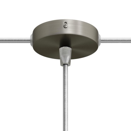 Kit Mini rosace cylindrique en métal avec 1 trou central et 2 trous latéraux - Titane satiné