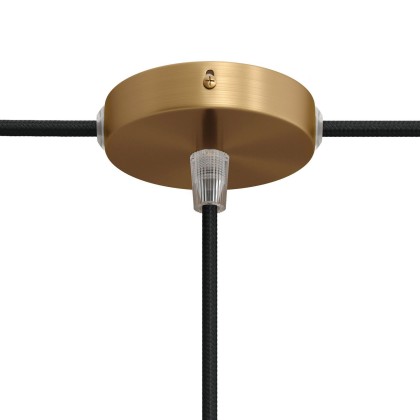 Kit Mini rosace cylindrique en métal avec 1 trou central et 2 trous latéraux - Bronze satiné