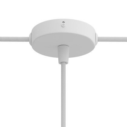 Kit Mini rosace cylindrique en métal avec 1 trou central et 2 trous latéraux - Blanc mat