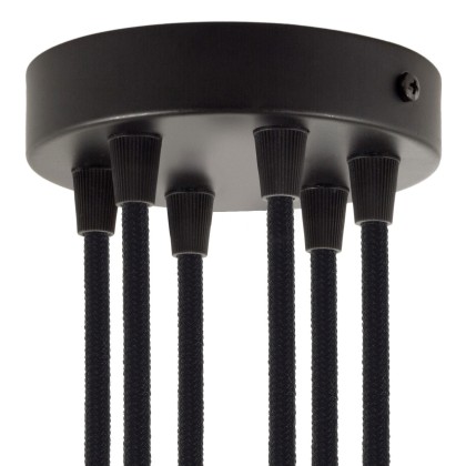 Kit rosace cylindrique en métal à 6 trous - Noir