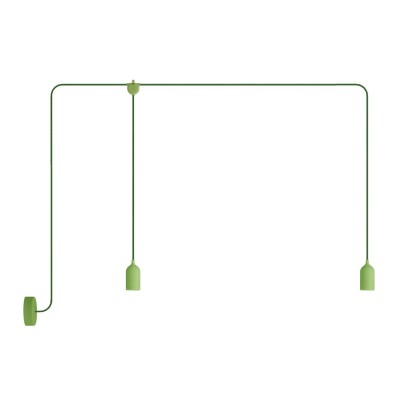 F-Snake EIVA Buitenlamp IP65 met 2 lichten met rozet - zachtgroen