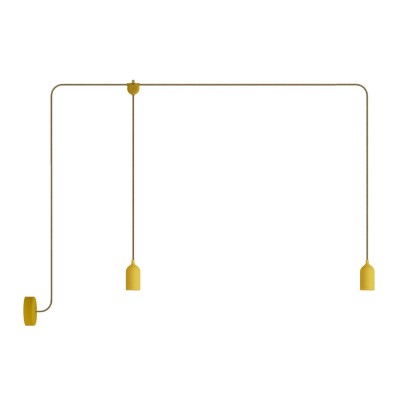 F-Snake EIVA Buitenlamp IP65 met 2 lichten met rozet - mosterdgeel
