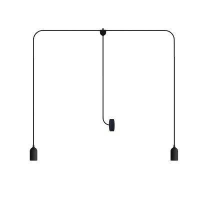 T-Snake EIVA Buitenlamp IP65 met 2 lichten met rozet - zwart
