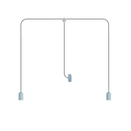 T-Snake EIVA Lampe d'extérieur IP65 avec 2 lumières et rosace - Blue ciel
