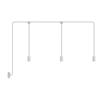 E-Snake EIVA Lampe d'extérieur IP65 avec 3 lumières et rosace - Blanc