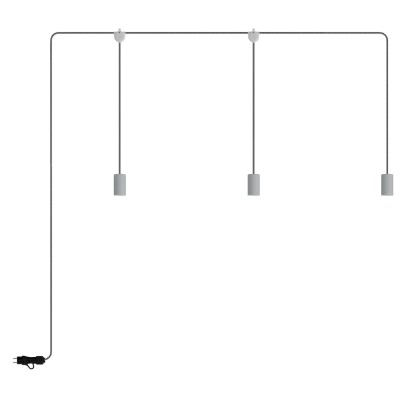 E-Snake EIVA Lampe d'extérieur IP65 portative avec 3 lumières - Gris Glacier
