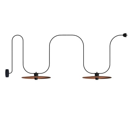 Guirlande lumineuse EIVA d'extérieur IP65 avec 2 douilles et rosace - Cuivre satiné - Bronze satiné