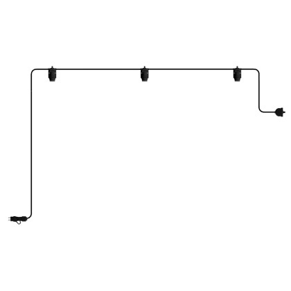 Guirlande lumineuse EIVA d'extérieur IP65 portative avec 3 lumières - Noir