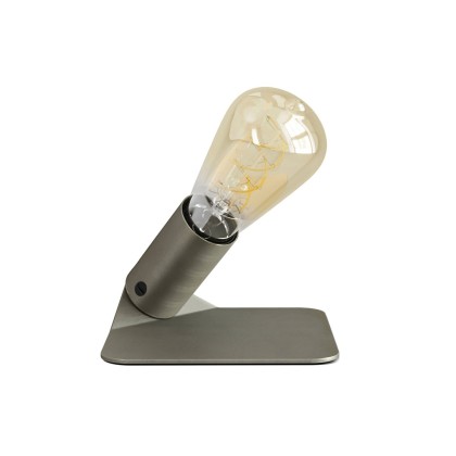 SI! 5V tafellamp met ST64 lichtbron en metalen voet - geborsteld titanium