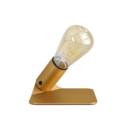 SI! 5V tafellamp met ST64 lichtbron en metalen voet - geborsteld brons