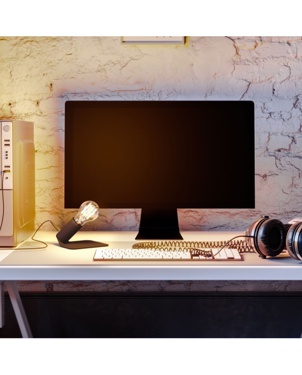 SI! Lampe de table 5V avec ampoule A60 et base métallique