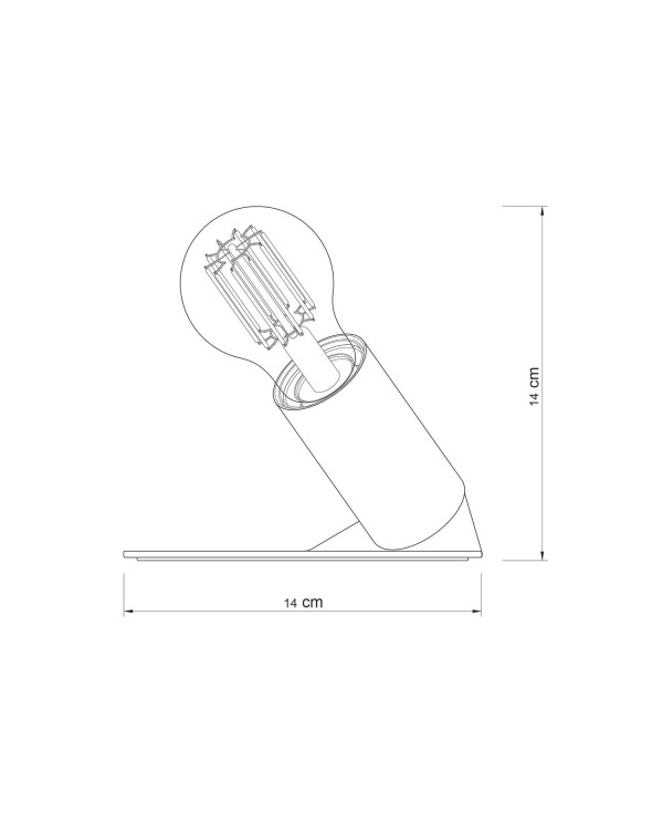 SI! Lampe de table 5V avec ampoule A60 et base métallique