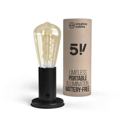 Draagbare SI! 5 volt lamp in geschenkverpakking - zwart