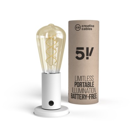 Lampe portative boîte cadeau SI! 5 volts - Blanc mat