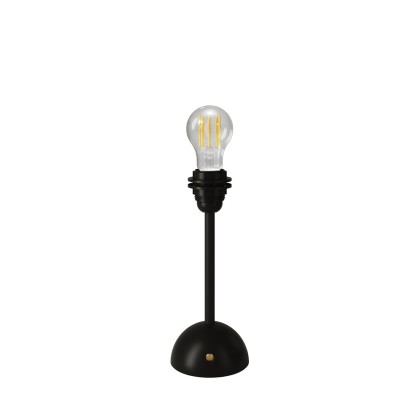 Lampe portative et rechargeable Cabless12 avec ampoule à goutte et arrangement pour abat-jour - Noir
