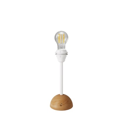 Lampe portative et rechargeable Cabless12 avec ampoule à goutte et arrangement pour abat-jour - Neutre