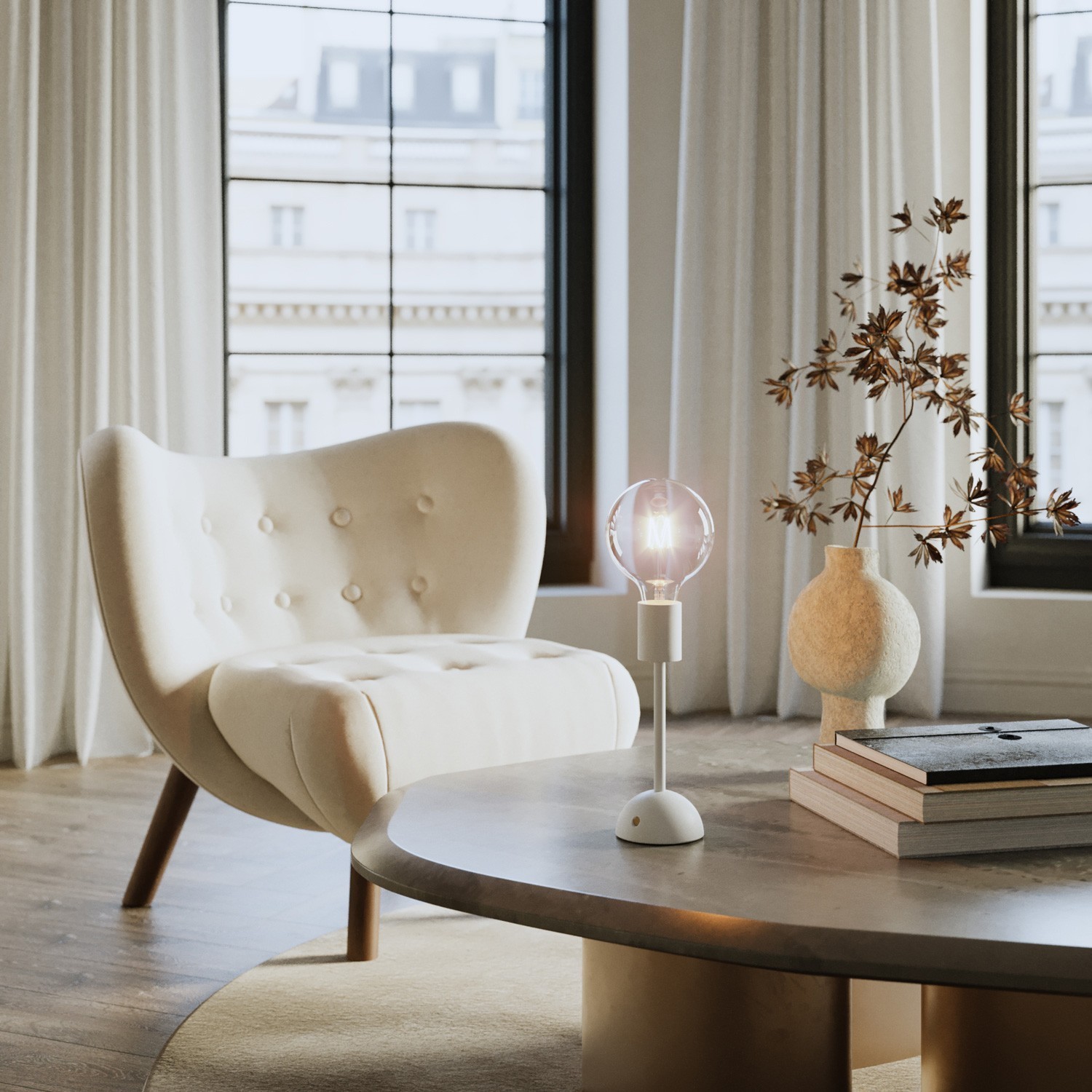 Base pour lampe portative et rechargeable Cabless02