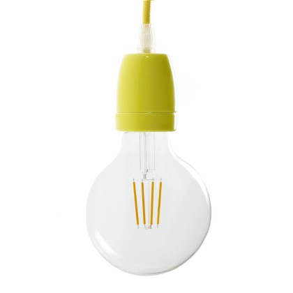 Kit douille E27 en porcelaine - Jaune