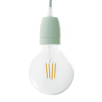 Kit douille E27 en porcelaine - Vert sauge