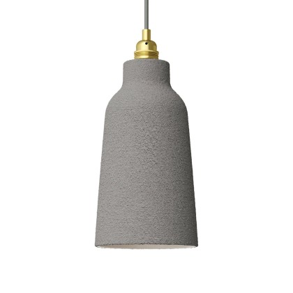 Abat-jour Bouteille Materia en céramique - Made in Italy - Effet ciment - Blanc