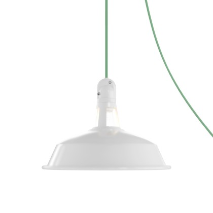 Verplaatsbare Snake buitenlamp met Harbour lampenkam, 5m textielkabel, IP65 waterproof fitting en stekker - wit