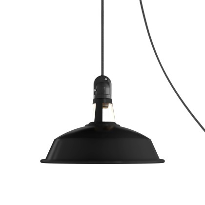 Verplaatsbare Snake buitenlamp met Harbour lampenkam, 5m textielkabel, IP65 waterproof fitting en stekker - zwart