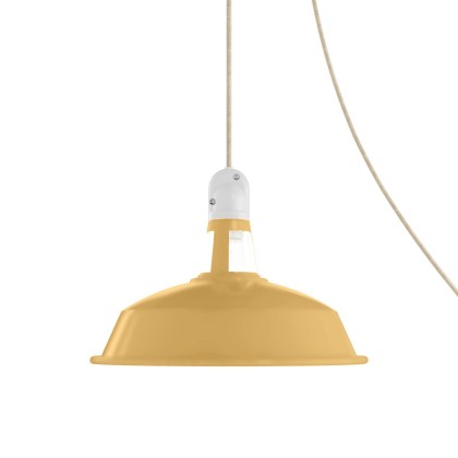 Verplaatsbare Snake buitenlamp met Harbour lampenkam, 5m textielkabel, IP65 waterproof fitting en stekker - mosterdgeel