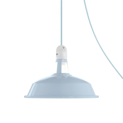Verplaatsbare Snake buitenlamp met Harbour lampenkam, 5m textielkabel, IP65 waterproof fitting en stekker - zachtblauw