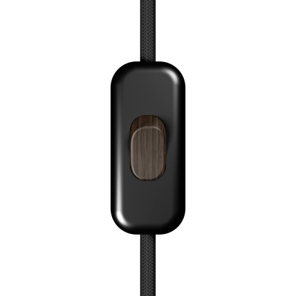 Inline enkelpolige schakelaar Creative Switch zwart - effect Wenge