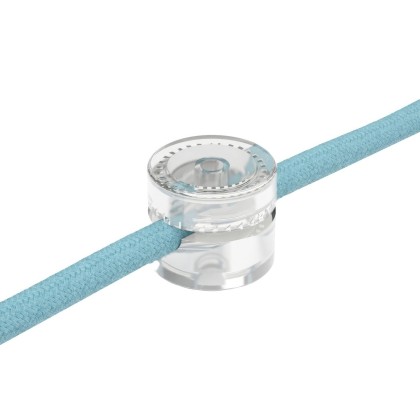 Fixation murale passe-câble universel pour câble textile pour éclairage 2x0,75 et 3x0,75 - 2 pièces - Transparent