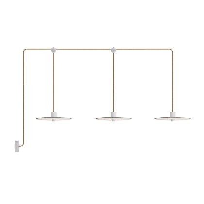 E-Snake EIVA Lampe d'extérieur IP65 avec 3 lumières, rosace et abat-jour - Blanc