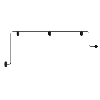 EIVA buitenarmatuur IP65 met 3 lichten en rozet - zwart