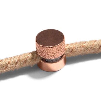 Sarè - Fixation murale, passe-câble en métal pour câble textile - 2 pièces - Cuivre