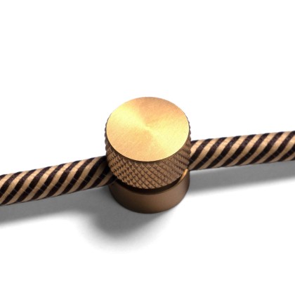 Sarè - Fixation murale, passe-câble en métal pour câble textile - 2 pièces - Bronze satiné