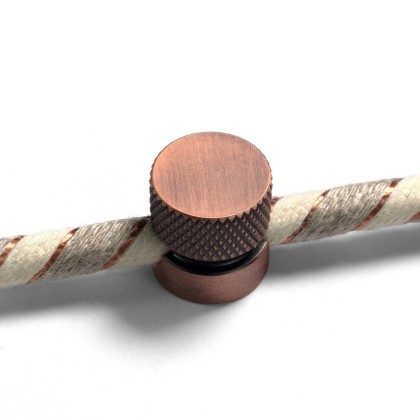 Sarè - Fixation murale, passe-câble en métal pour câble textile - 2 pièces - Cuivre satiné