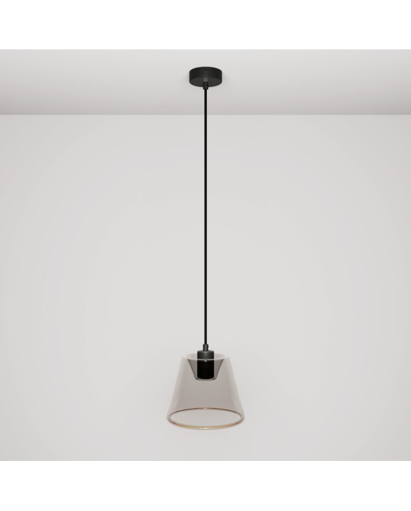 Hanglamp met smoky kegelvormige Ghost lamp