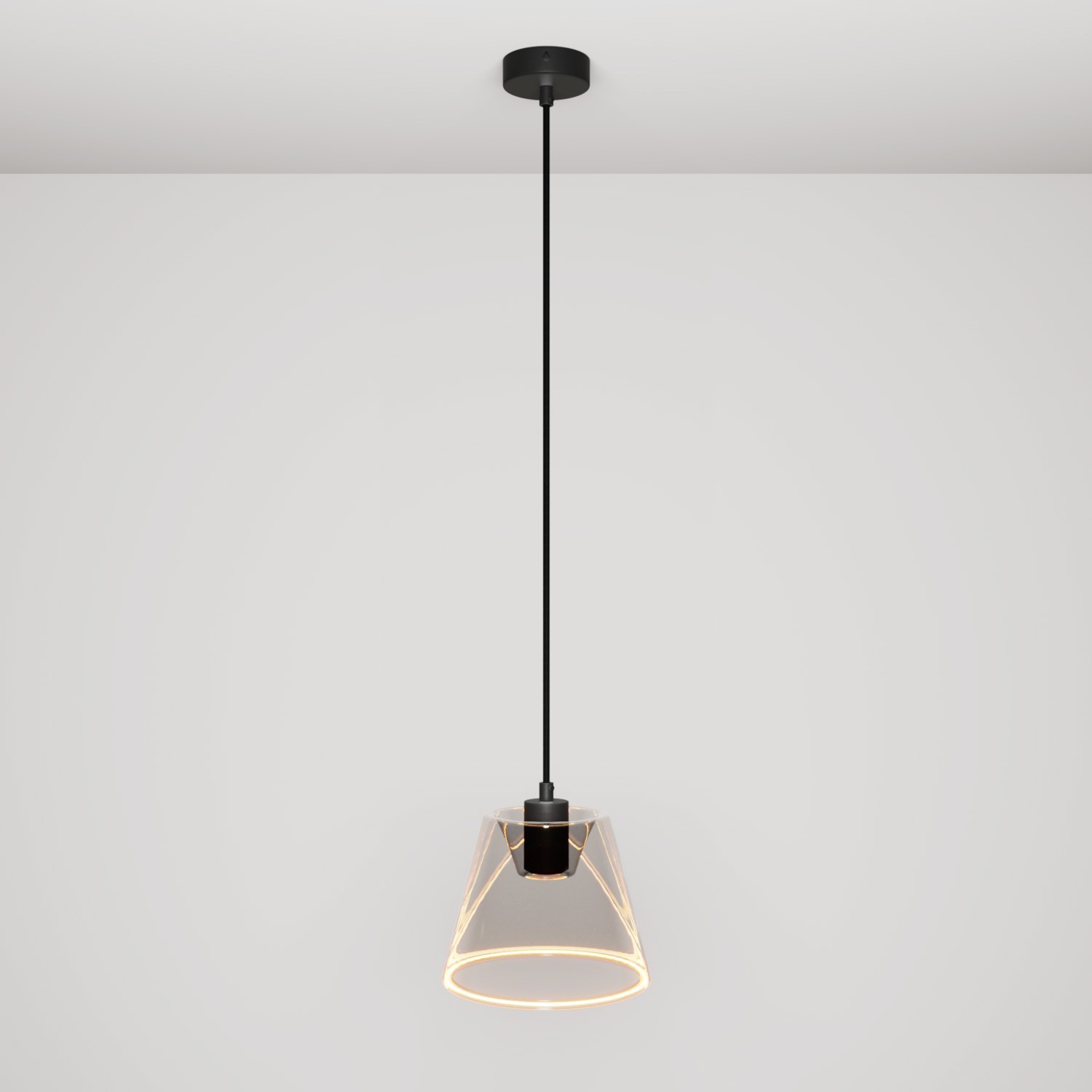 Hanglamp met smoky kegelvormige Ghost lamp